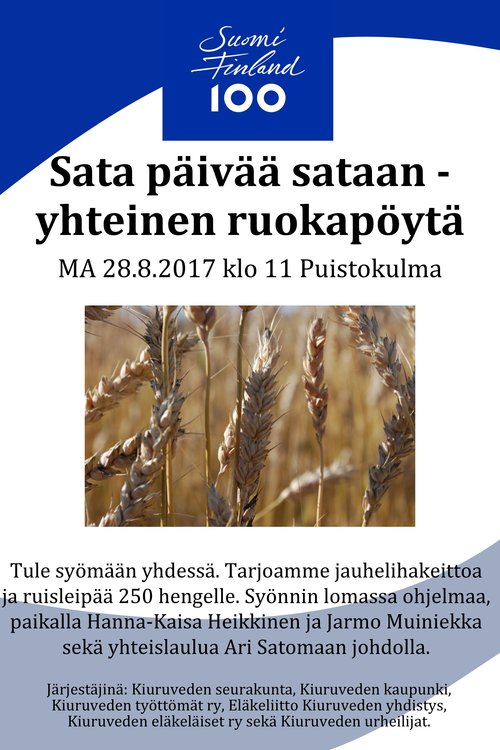 Sata päivää sataan- yhteinen ruokapöytä Sata päivää sataan- yhteinen ruokapöytä
